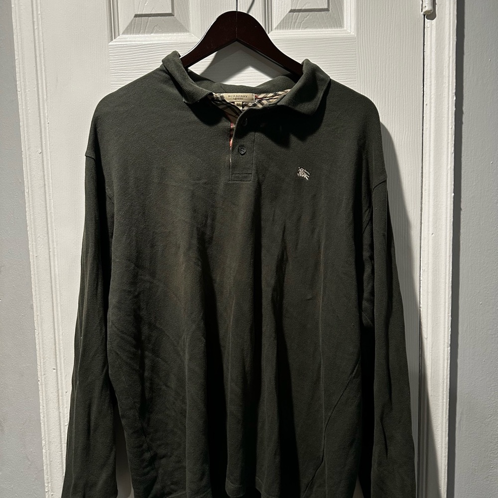 Burberry Green Polo Shirt Soft Cotton Casual Wear